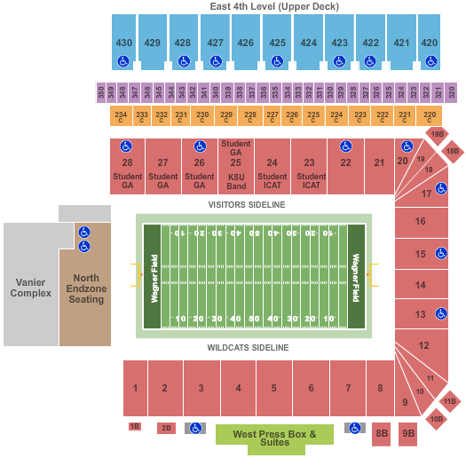 Wagner Field At Bill Snyder Family Stadium Sunflower Showdown Seating Chart